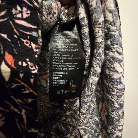 Maeve By Anthropologie Dark Floral Dress SM Ditsy Tiered Boho Cottage Festival - Picture 5 of 15